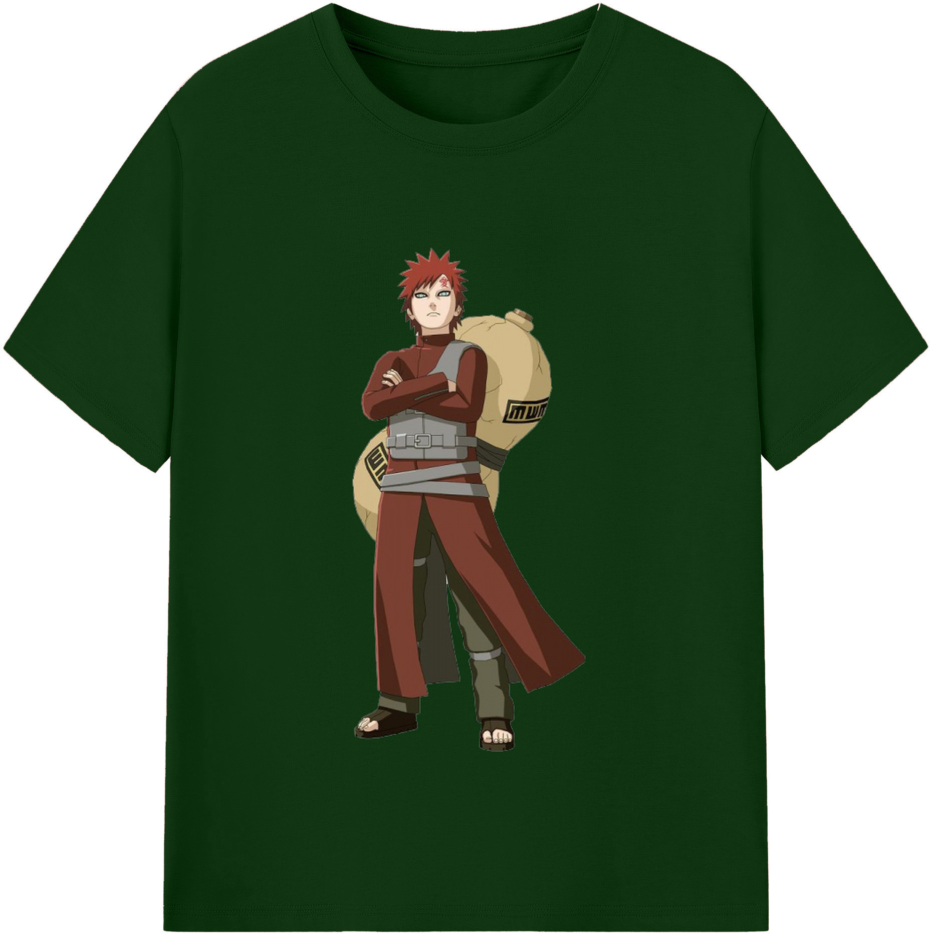 （画像用） NARUTO -ナルト- ガアラ Gaara 綿100％半袖Tシャツ（フロントプリント）